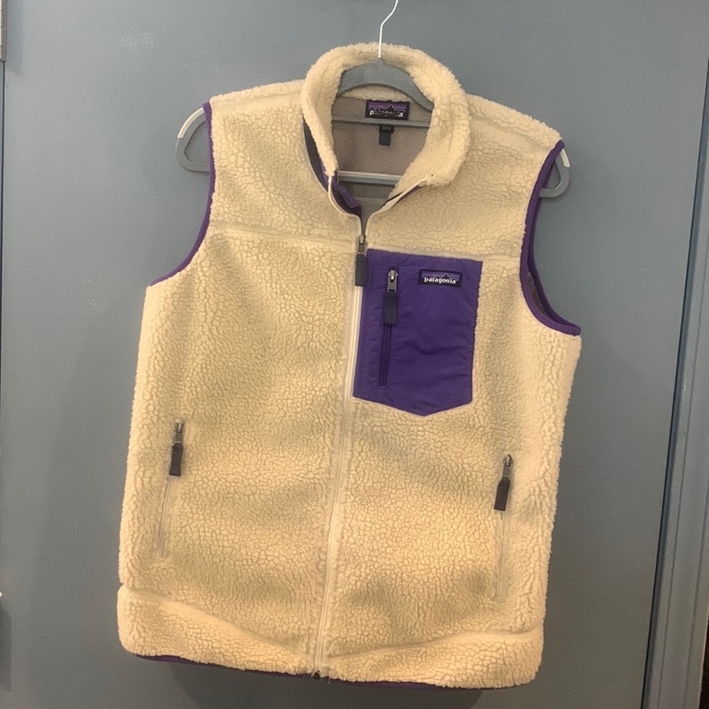 Patagonia retro-x vest Pelican and Purple